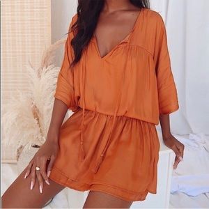 NWT 12th tribe cambria orange dress